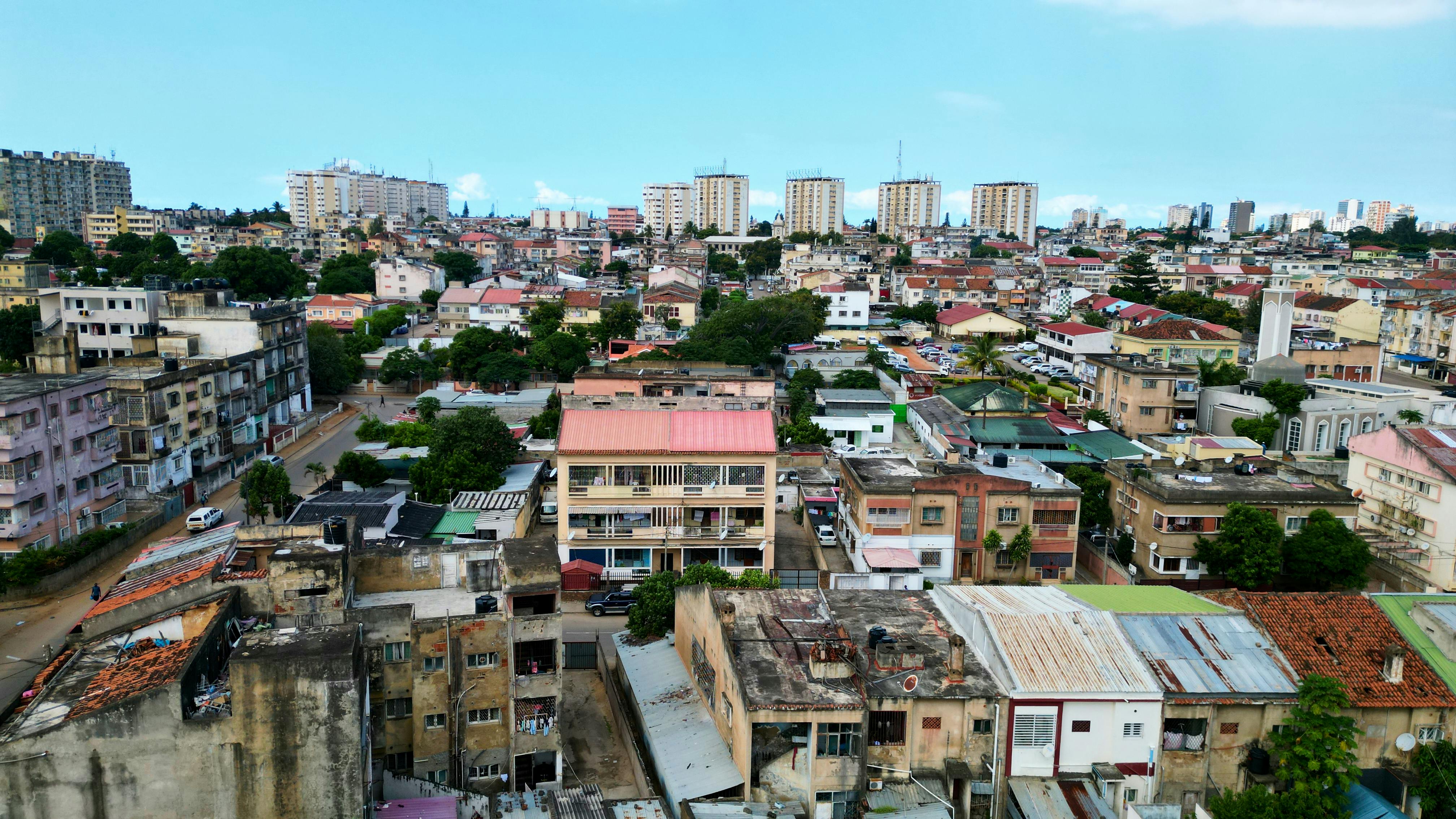 Aerial view of Casablanca with ocean