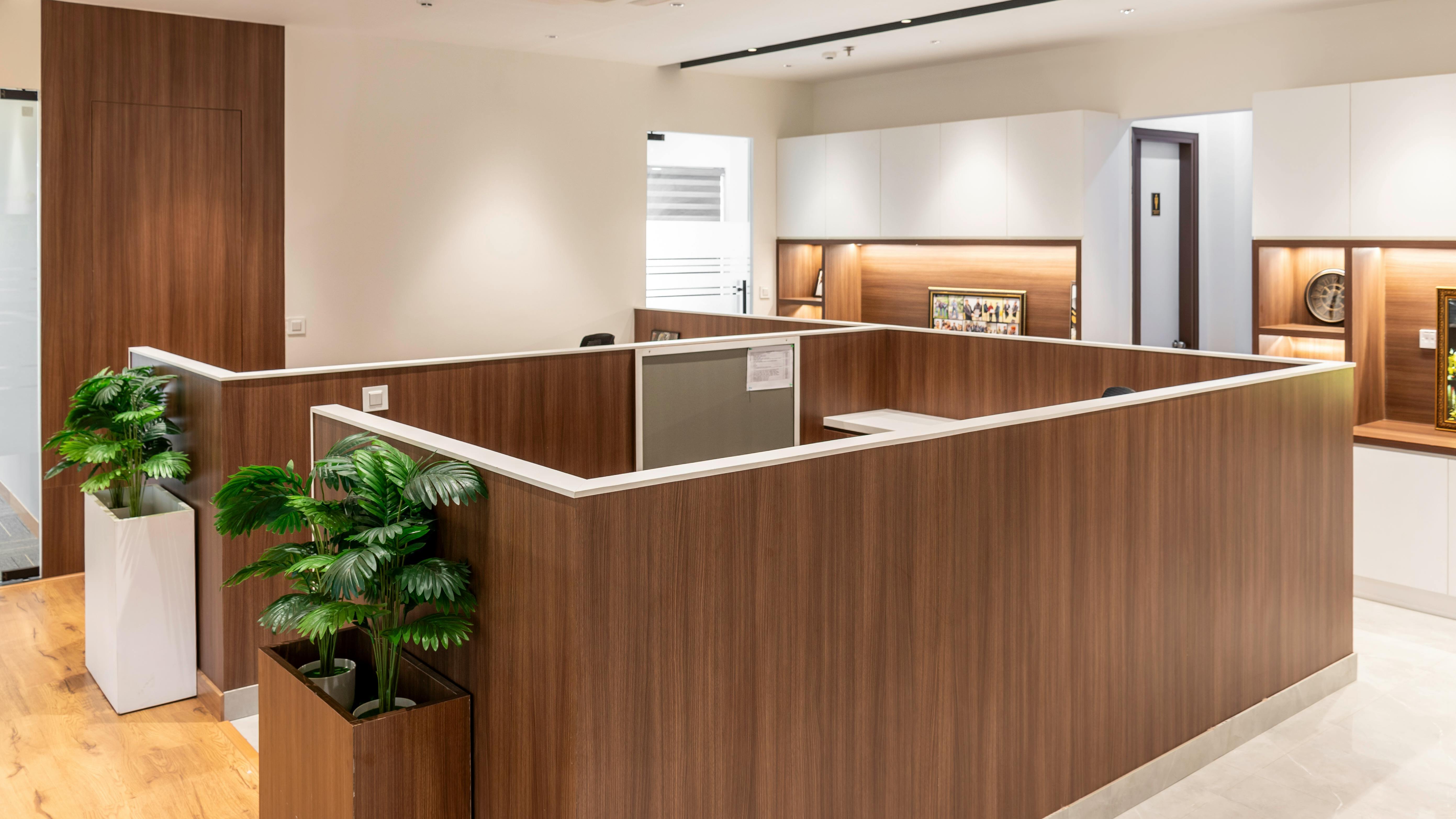 Elegant luxury office interior with marble details